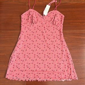 pink dainty flower slip dress